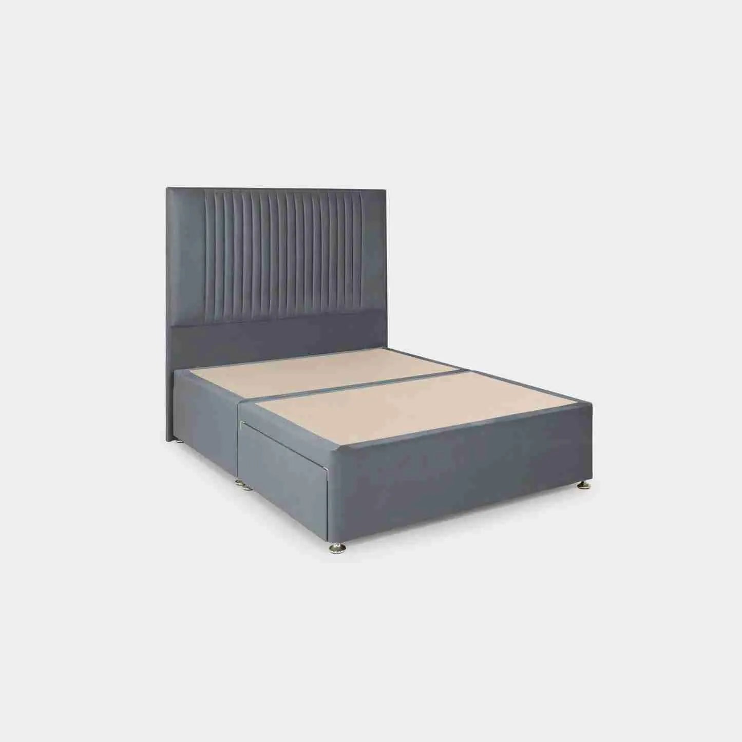 Bea Range Sage Steel Bed Frame – Double & King Size Upholstered Bed with Storage