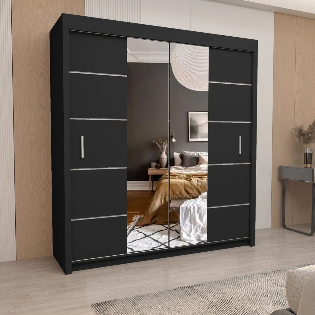 OSLO Sliding Door Wardrobe – 150cm Wide | Modern Bedroom Storage Unit