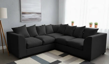 Dylon 5 Seater Corner Sofa Black – Modern L-Shaped Sofa for Stylish UK Living Rooms