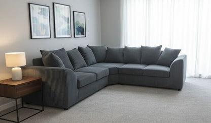 Jumbo Cord Corner Sofa – Luxury L-Shaped Sofa for Ultimate Comfort & Style