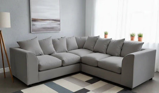 Dylon 5 Seater Corner Sofa Gray – Modern L-Shaped Sofa for UK Living Rooms