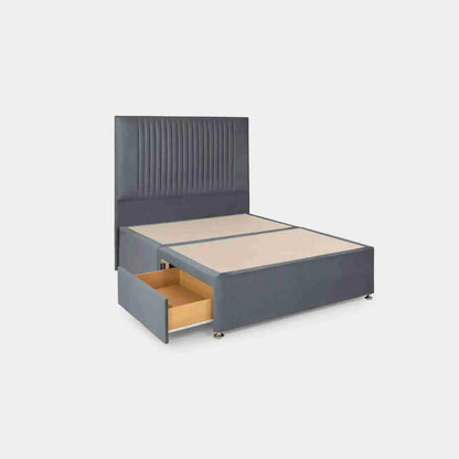 Bea Range Sage Steel Bed Frame – Double & King Size Upholstered Bed with Storage