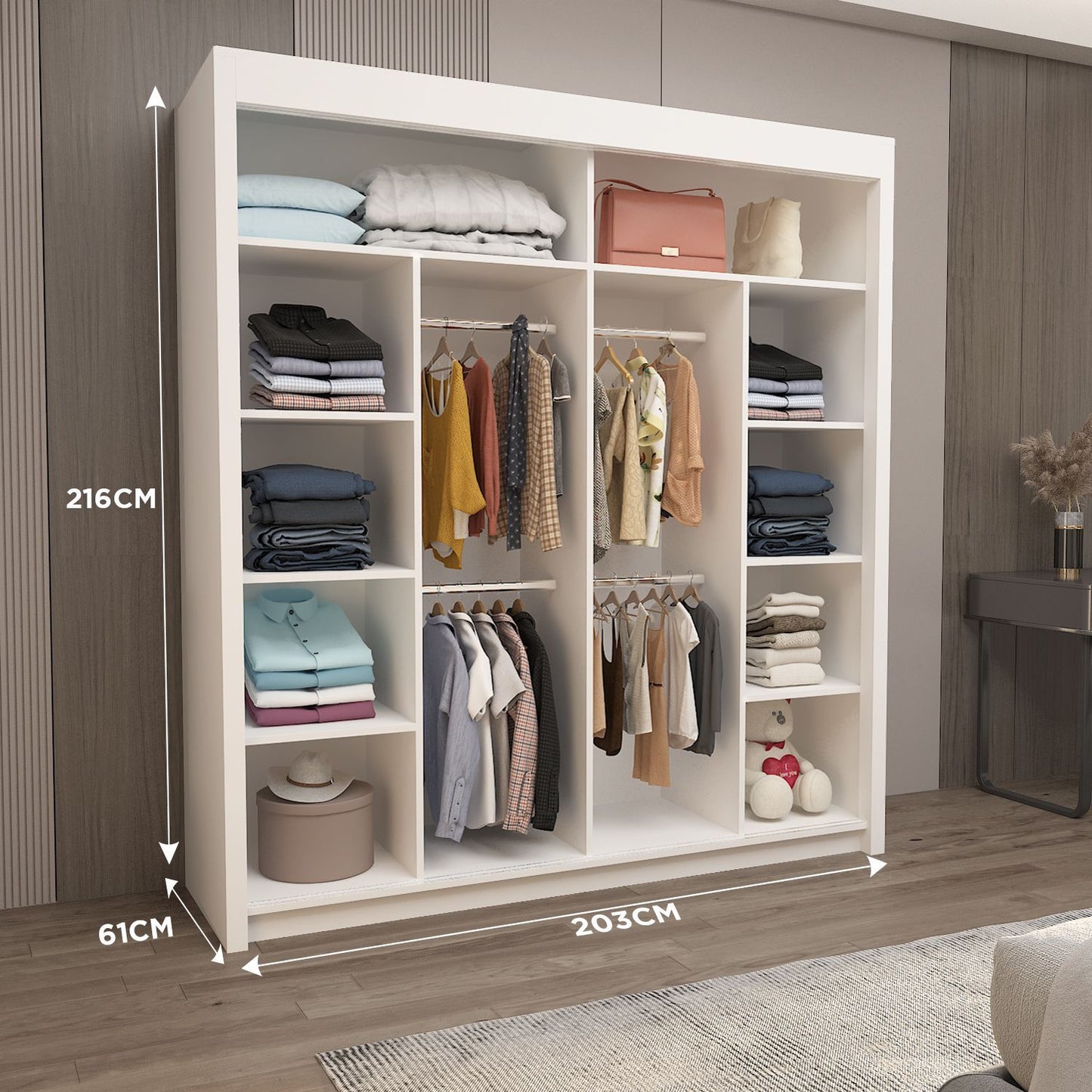 OSLO Sliding Door Wardrobe – 150cm Wide | Modern Bedroom Storage Unit