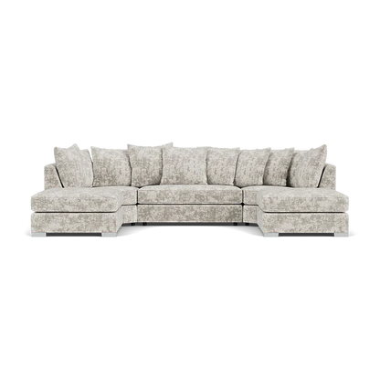 Bishop Truffle Scatterback U-Shape Corner Sofa – Large Luxury Chenille U-Shaped Sofa | UK