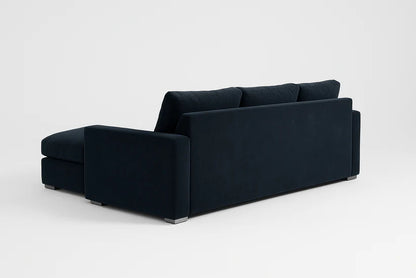 Bishop U-Shaped Velvet Sectional Sofa with Chaise – Luxury Black & Navy U-Shape Sofa | UK
