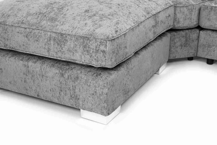 Bishop Alaska Platinum Fullback U-Shape Corner Sofa – Large Luxury Chenille Family Sofa | UK