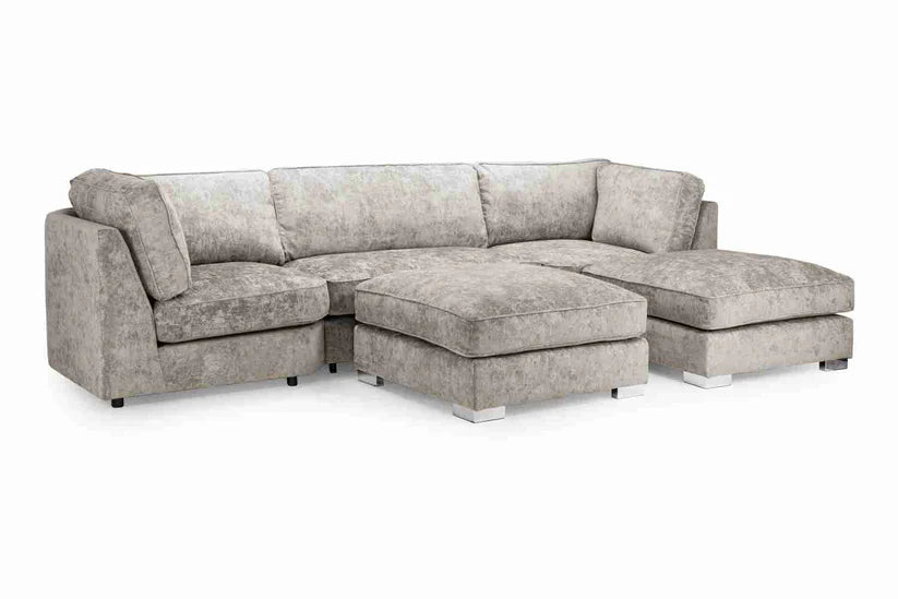 Bishop Truffle Fullback U-Shape Corner Sofa – Large Luxury Chenille U-Shaped Sofa | UK