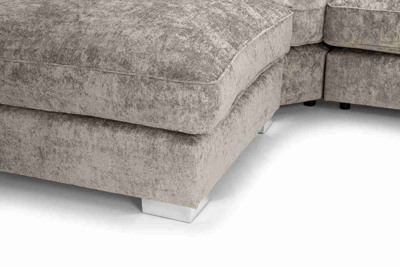 Bishop Truffle Fullback U-Shape Corner Sofa – Large Luxury Chenille U-Shaped Sofa | UK