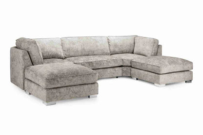 Bishop Truffle Fullback U-Shape Corner Sofa – Large Luxury Chenille U-Shaped Sofa | UK