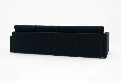 Bishop U-Shaped Velvet Sectional Sofa with Chaise – Luxury Black & Navy U-Shape Sofa | UK