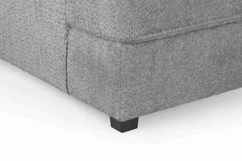 Carnaby Cinema U-Shape Sofa – Grey Bouclé Teddy Bear Fabric Corner Sofa with Footstool | UK