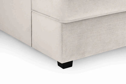 Carnaby Cinema U-Shape Sofa – Plush Beige Velvet Corner Sofa with Footstool | UK