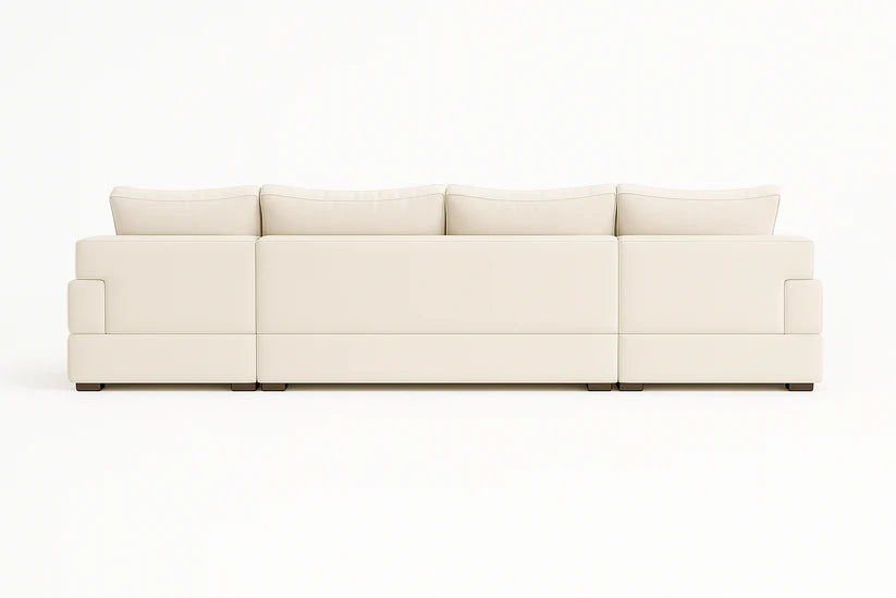 Lilly U-Shaped Corner Sofa Light Cream – Large Modern Fabric U-Shape Sofa | UK