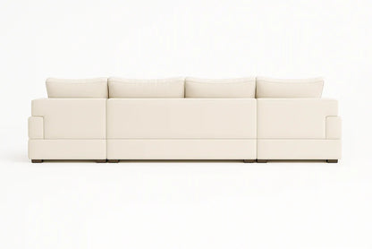 Lilly U-Shaped Corner Sofa Light Cream – Large Modern Fabric U-Shape Sofa | UK