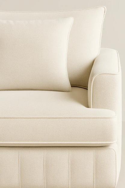 Lilly U-Shaped Corner Sofa Light Cream – Large Modern Fabric U-Shape Sofa | UK