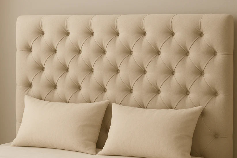 Luxury Chesterfield Upholstered Bed Frame with Tall Headboard – Handmade in the UK by PSCL Beds