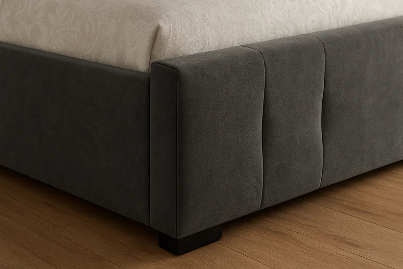 Luxury Upholstered Velvet Bed with Diamond Button Detailing – Single to Super King Bed Frame UK