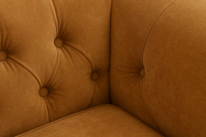 Chesterfield Scroll Wingback Velvet Bed – Camel Beige | Luxury Tufted Bed Frame UK