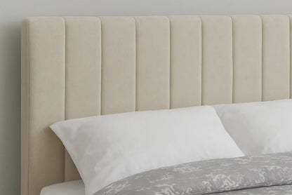 Luxury Upholstered Bed Frame with Fluted Headboard & Optional Mattress