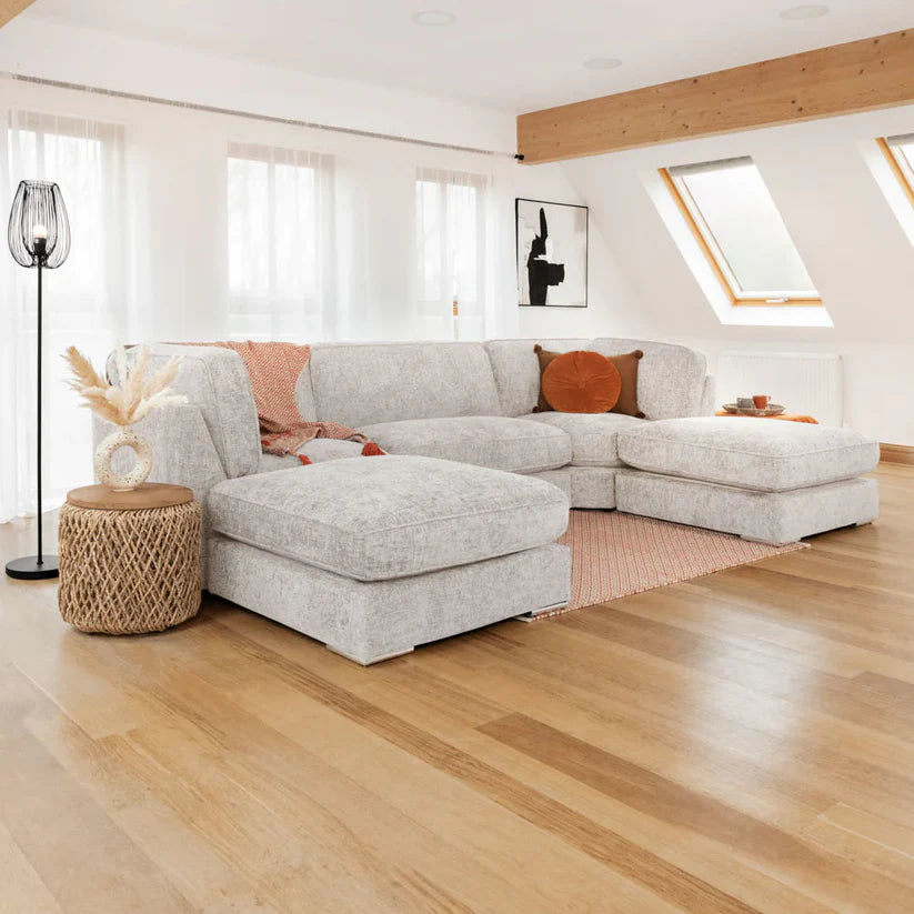 Esma Ivory U Shape Corner Sofa