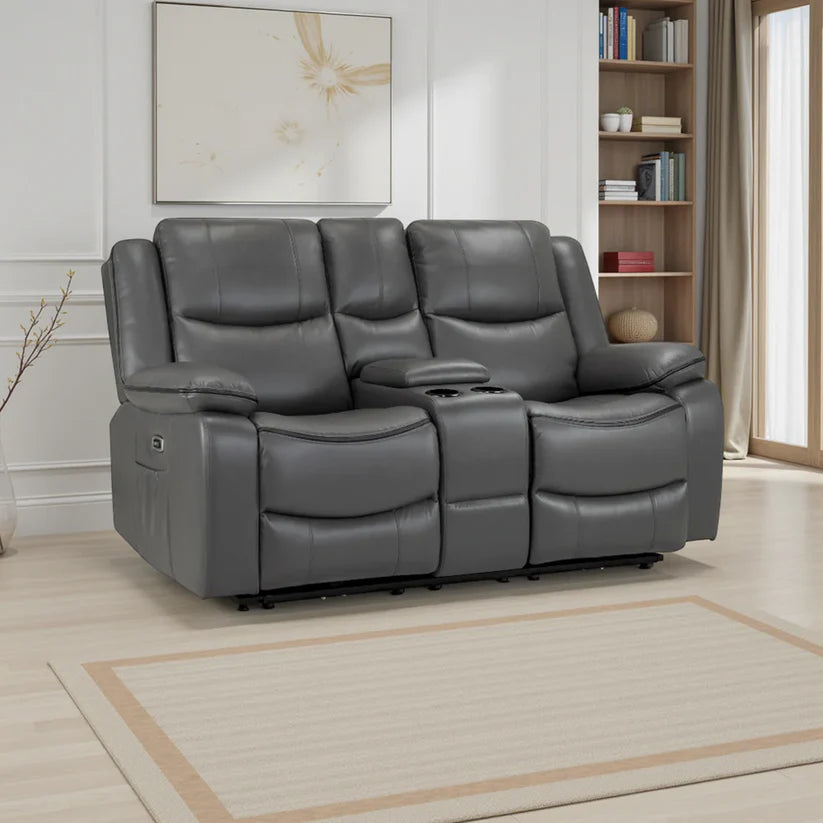 Harald Electric Recliner 2 Seater Sofa in Grey