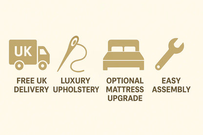 Luxury Upholstered Velvet Bed with Diamond Button Detailing – Single to Super King Bed Frame UK