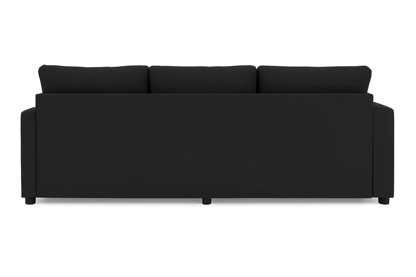 Carnaby Cinema Black U-Shape Corner Sofa – Large Linen Fabric Sofa with Footstool | UK