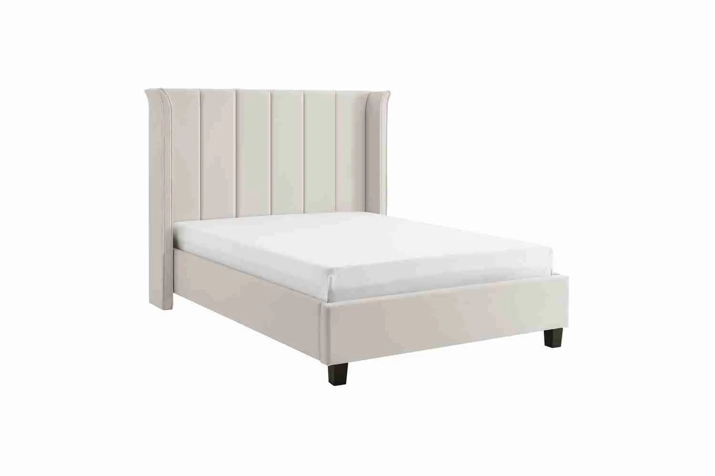 Polaris Bed Frame Natural King | Sustainable Velvet King Size Bed UK