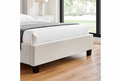 Polaris Bed Frame Natural King | Sustainable Velvet King Size Bed UK