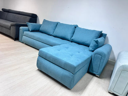 Berlin Universal Corner Sofa Bed with Storage – Sky Blue