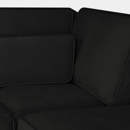 Sloane Black U-Shape Corner Sofa – Large Luxury Full Back U-Shaped Sofa | UK