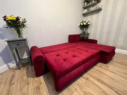 Berlin Universal Corner Sofa Bed with Storage – Maroon