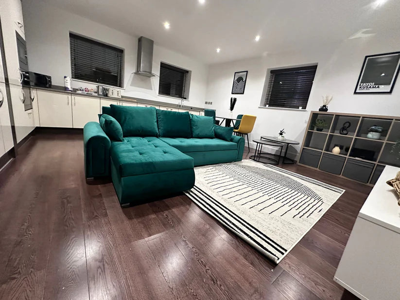 Berlin Universal Corner Sofa Bed with Storage – Teal