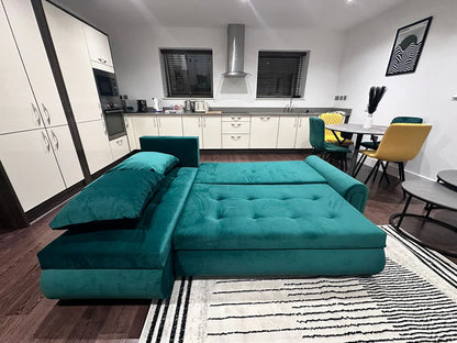 Berlin Universal Corner Sofa Bed with Storage – Teal