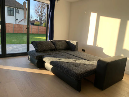 Berlin Universal Corner Sofa Bed with Storage – Black