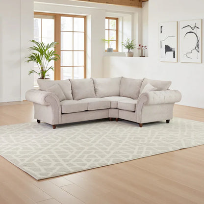 Windsor Fullback Sofa Stone Right Hand Facing Corner – Classic Fabric L-Shaped Sofa
