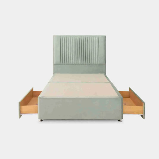 Bea Range Sage Green Upholstered Bed Frame – Double & King Size with Ember Mattress Options