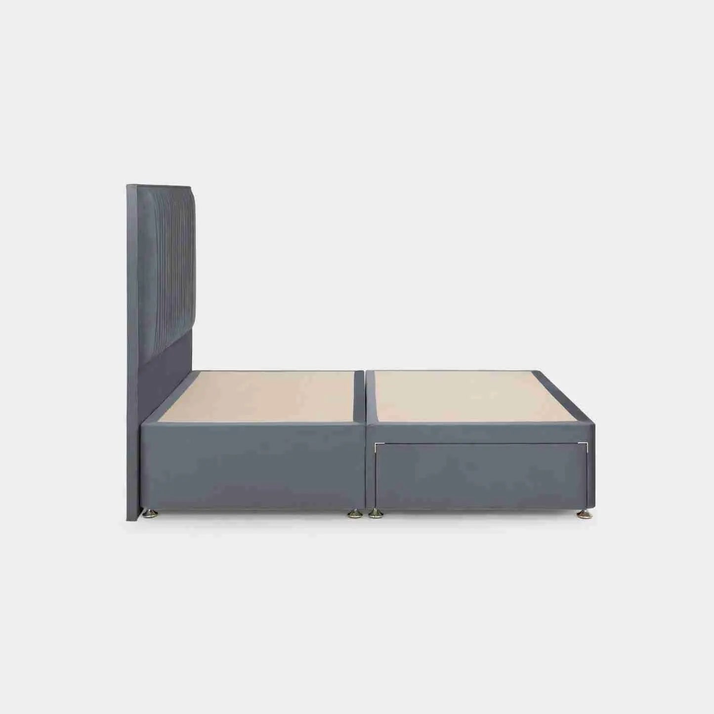 Bea Range Sage Steel Bed Frame – Double & King Size Upholstered Bed with Storage
