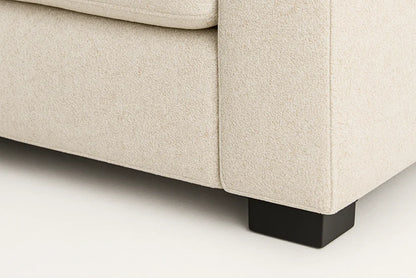 Carnaby Cinema U-Shape Sofa Beige – Large Fabric U-Shaped Corner Sofa with Footstool | UK