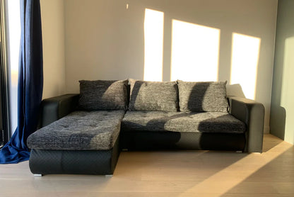 Berlin Universal Corner Sofa Bed with Storage – Black