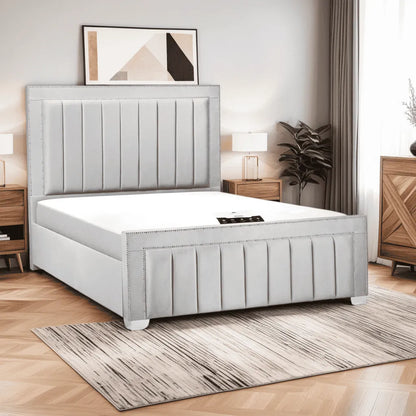 Dior Slate Grey Bed Frame – Double & King Size with Optional Ottoman Storage and Mattress