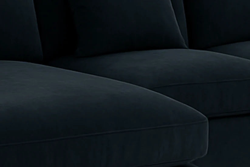 Bishop U-Shaped Velvet Sectional Sofa with Chaise – Luxury Black & Navy U-Shape Sofa | UK