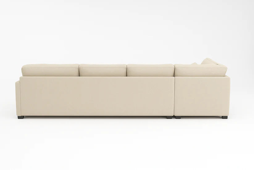 Kingston L-Shape Sectional Sofa Cream Beige – Modern Fabric Corner Sofa | UK