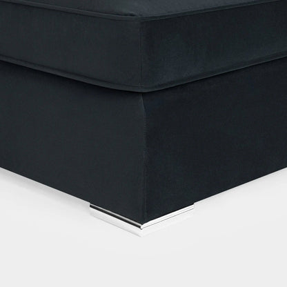 Belgravia Black U-Shape Corner Sofa – Large Luxury Velvet U-Shaped Sofa with Footstool | UK