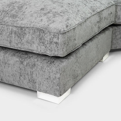 Bishop Platinum Fullback U-Shape Corner Sofa – Large Luxury Fabric U-Shaped Sofa | UK