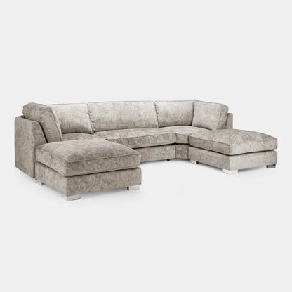 Bishop Truffle Fullback U-Shape Corner Sofa – Large Luxury Chenille U-Shaped Sofa | UK