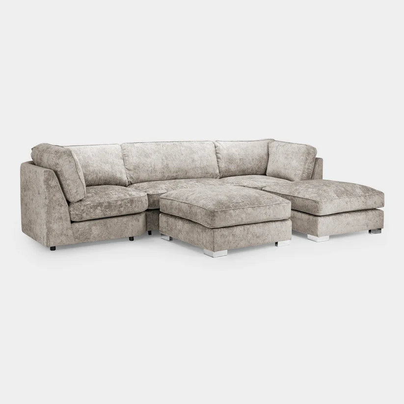 Bishop Truffle Fullback U-Shape Corner Sofa – Large Luxury Chenille U-Shaped Sofa | UK