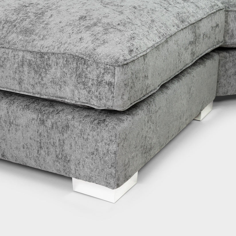 Bishop Platinum Scatterback U-Shape Corner Sofa – Large Luxury Chenille Sofa | UK