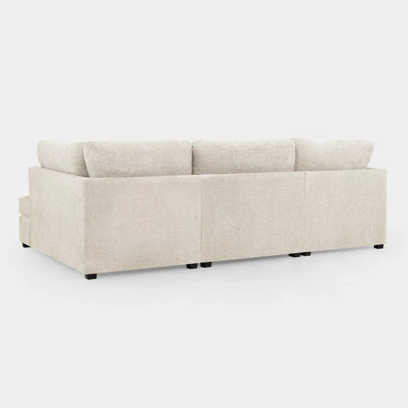 Carnaby Beige Bouclé U-Shape Corner Sofa – Modern Luxury Fabric U-Shaped Sofa | UK