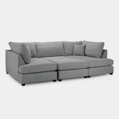 Carnaby Grey U-Shape Corner Sofa – Spacious Fabric U-Shaped Sofa | UK